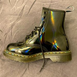 Dr Martens 1460 Black Rainbow Patent Leather Boots